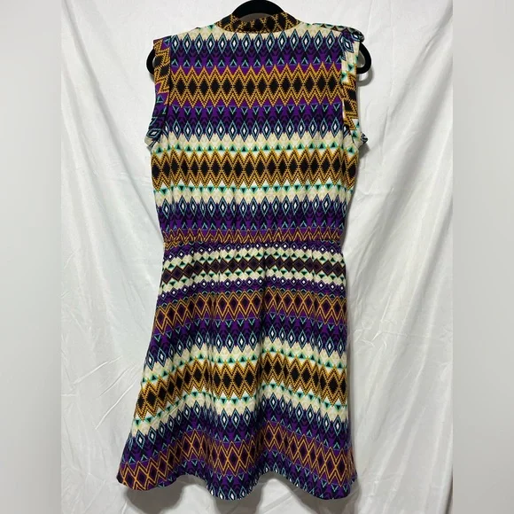 Speed Control Purple and Yellow Geometric Dress - Picture 3 of 9